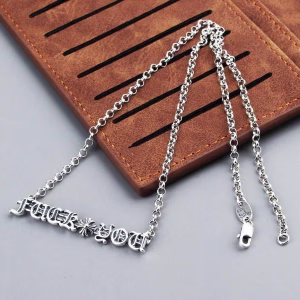 Chrome Hearts Gothic Logo Bar Necklace