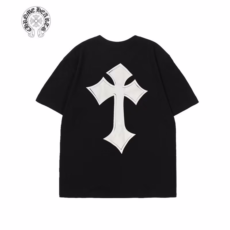 23987af6 Chrome Hearts Black White Cross Graphic Tee