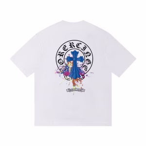 Chrome Hearts Cemetery Cross Splash Logo Tee White