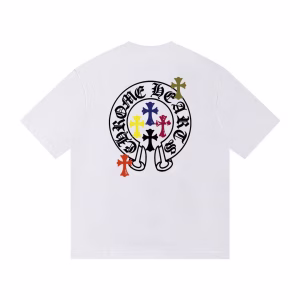 Chrome Hearts Rainbow Cross Circle Logo Tee (White)