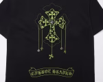 Chrome Hearts Black Green Gothic Cross T-Shirt