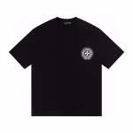 Chrome Hearts Horseshoe Floral Cross Graphic Black T-Shirt