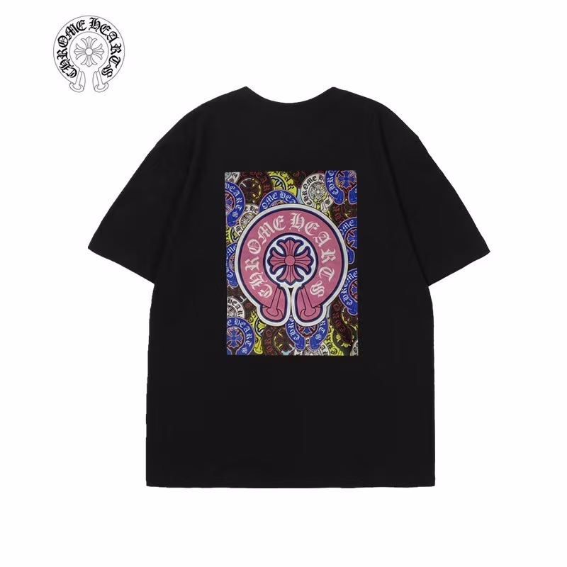 3dc75ccf Chrome Hearts Black Pink Horseshoe Graphic Tee