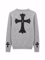 Chrome Hearts Leather Cross Patch Cardigan