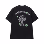 Chrome Hearts Black Green Cross Graphic Tee