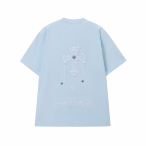 Chrome Hearts Sky Blue Cross Patch T-Shirt