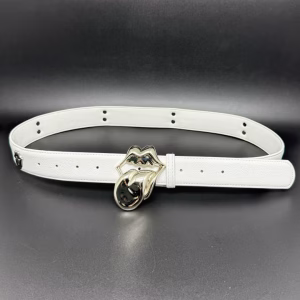 Chrome Hearts Sculptural Buckle Belt (White)
