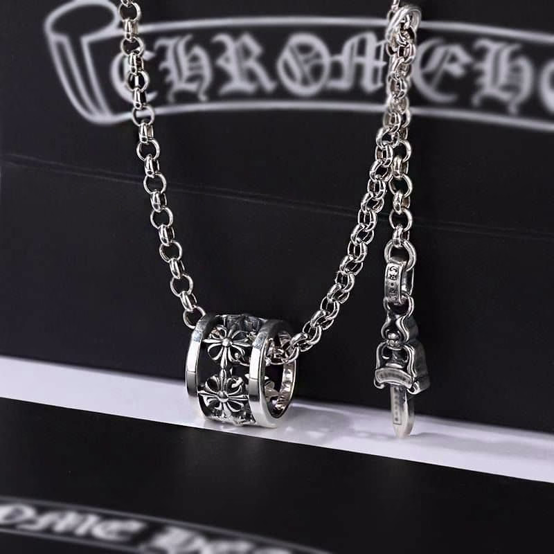 Chrome Hearts Cemetery Spinner Cross Necklace Chrome Hearts Cemetery Spinner Cross Necklace