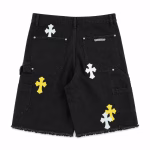 Chrome Hearts Multi-Color Cross Denim Shorts