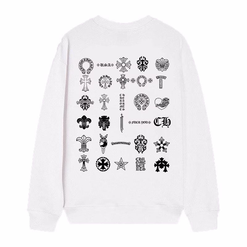 Chrome Hearts Multi Logo Long Sleeve Tee White Chrome Hearts Multi Logo Long Sleeve Tee White