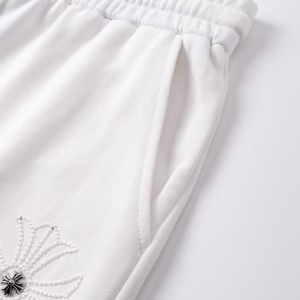 Chrome Hearts White Cross Embroidery Sweat Shorts