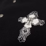 Chrome Hearts Cross Patch Varsity Jacket – Black/White
