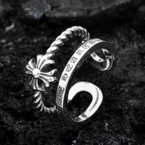 Chrome Hearts Double Wrap Cross Ring