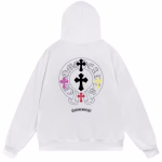 Chrome Hearts White Multi Cross Cemetery Pullover Hoodie