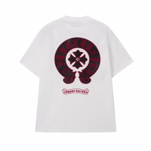 Chrome Hearts White Horseshoe Cross Logo T-Shirt