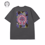 Chrome Hearts Grey Pink Horseshoe Graphic Tee