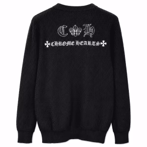 Chrome Hearts Cross Patch Waffle Knit Cardigan