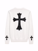 Chrome Hearts Leather Cross Motif Knit Cardigan