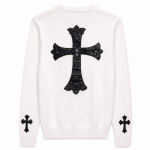Chrome Hearts Leather Cross Motif Knit Cardigan