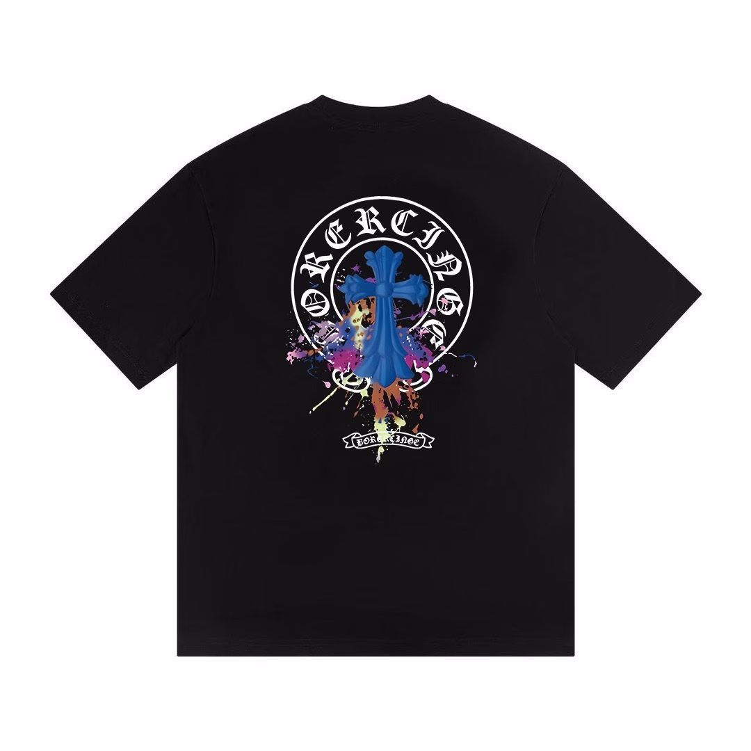Chrome Hearts Cemetery Cross Splash Logo Tee Black Chrome Hearts Cemetery Cross Splash Logo Tee Black