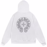 Chrome Hearts Cross Horseshoe Hoodie White