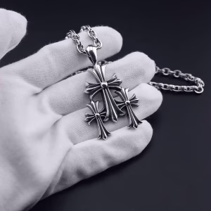 Chrome Hearts Triple Cross Pendant Necklace