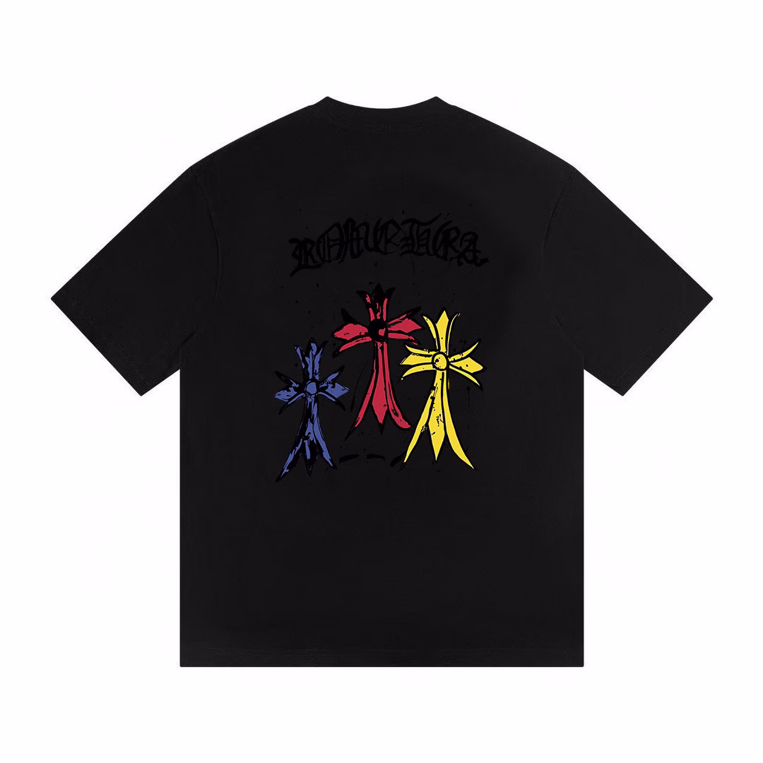 Chrome Hearts Colorful Cross Graphic T-Shirt Black Chrome Hearts Colorful Cross Graphic T-Shirt Black