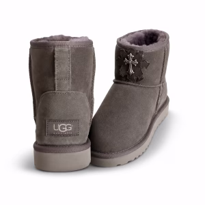 Chrome Hearts Gothic Cross Ultra Mini UGG Boots – Gray