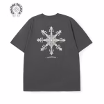 Chrome Hearts Grey Floral Cross Back Graphic Tee