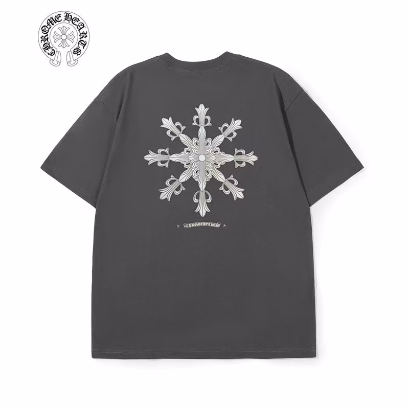 a4a6dc49 Chrome Hearts Grey Floral Cross Back Graphic Tee