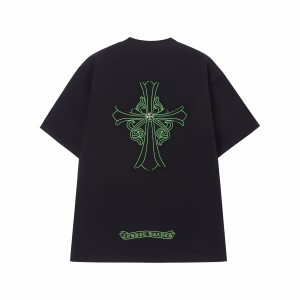Chrome Hearts Black Green Cross Embroidered T-Shirt