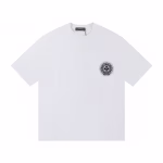 Chrome Hearts Horseshoe Floral Cross Graphic White T-Shirt