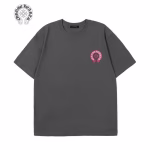 Chrome Hearts Grey Pink Horseshoe Graphic Tee