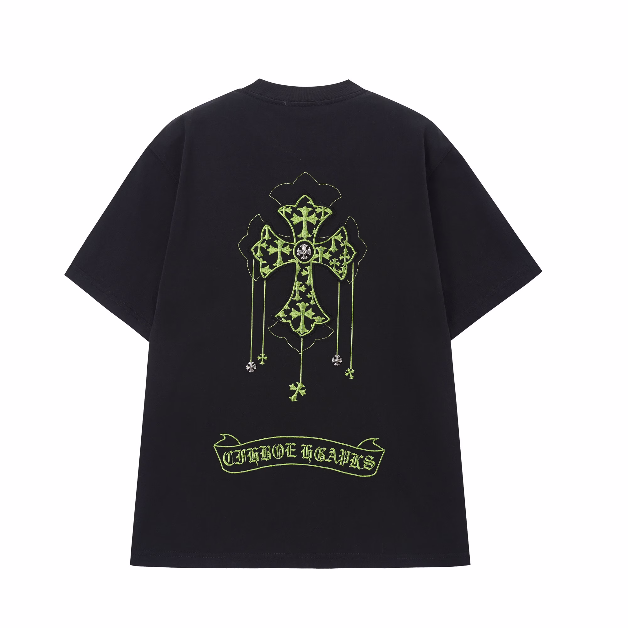 c7030bdf Chrome Hearts Black Green Gothic Cross T-Shirt