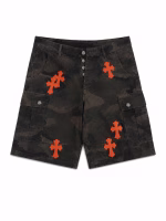 Chrome Hearts Orange Cross Camo Cargo Shorts