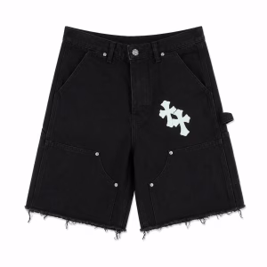 Chrome Hearts Shorts White Cross Denim