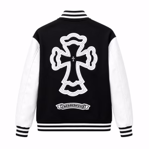 Chrome Hearts Horseshoe Logo Varsity Jacket (Black/White)
