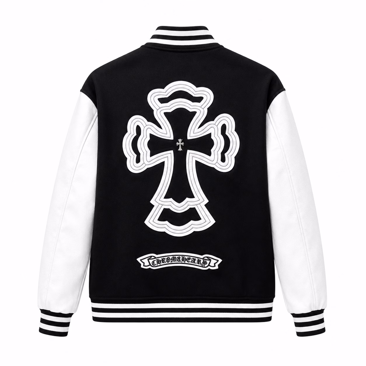 Chrome Hearts Horseshoe Logo Varsity Jacket (Black/White) Chrome Hearts Horseshoe Logo Varsity Jacket (Black/White)
