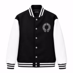 Chrome Hearts Horseshoe Logo Varsity Jacket (Black/White)