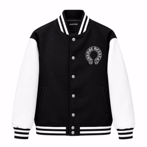 Chrome Hearts Horseshoe Logo Varsity Jacket (Black/White)