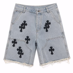 Chrome Hearts Black Cross Denim Shorts