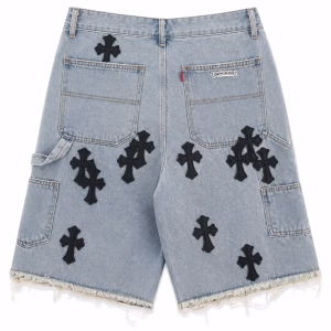 Chrome Hearts Black Cross Denim Shorts