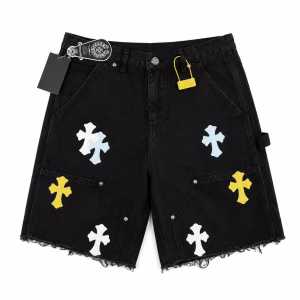 Chrome Hearts Multi-Color Cross Denim Shorts