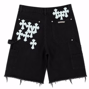 Chrome Hearts Shorts White Cross Denim