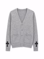 Chrome Hearts Leather Cross Patch Cardigan