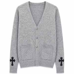 Chrome Hearts Leather Cross Patch Cardigan