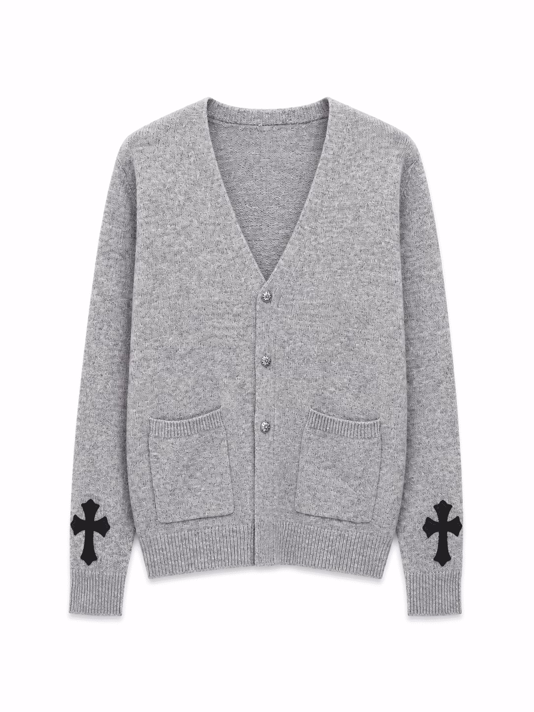 Chrome Hearts Leather Cross Patch Cardigan Chrome Hearts Leather Cross Patch Cardigan