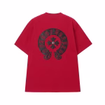Chrome Hearts Red Horseshoe Cross Logo T-Shirt Red