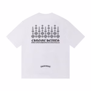 Chrome Hearts Floral Cross Grid Tee (White)