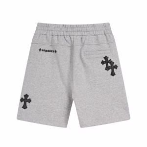 Chrome Hearts Grey Black Cross Patch Sweat Shorts